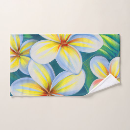 Frangipani-schilderij Tropische badhanddoekset Bad Handdoek (Handdoek)