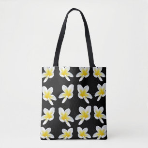 Frangipani-sensor, volledige afdrukklep tote bag