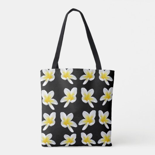 Frangipani-sensor, volledige afdrukklep tote bag (Achterkant)