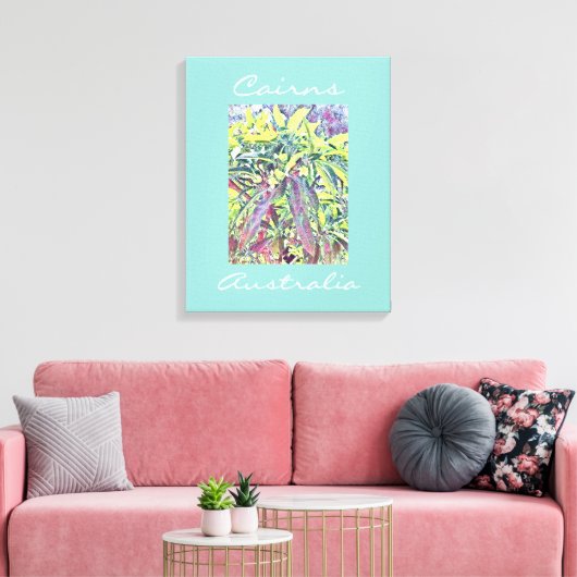 Frangipani Tree Cairns Australië tropisch Canvas Afdruk (Insitu (Woonkamer))