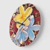  Frangipani Tree Pop Art, ronde wandklok (Hoek)
