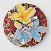  Frangipani Tree Pop Art, ronde wandklok (Voorkant)