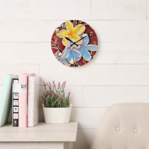  Frangipani Tree Pop Art, ronde wandklok
