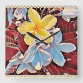  Frangipani Tree Pop Art, wandklok (Voorkant)