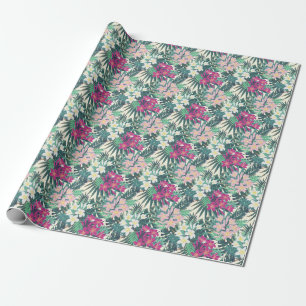 Frangipani Tropical: roze-wit . Cadeaupapier