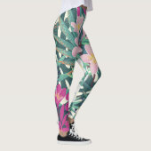 Frangipani Tropical: roze-wit . Leggings (Rechts)