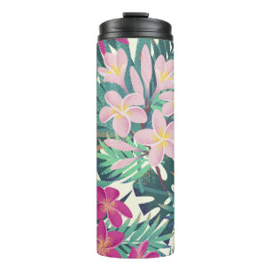 Frangipani Tropical: roze-wit . Thermosbeker