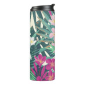 Frangipani Tropical: roze-wit . Thermosbeker (Gedraaid links)