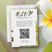 Frangipani Verticale QR-code Bruiloft RSVP Kaart