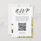 Frangipani Verticale QR-code Bruiloft RSVP Kaart (Voorkant)
