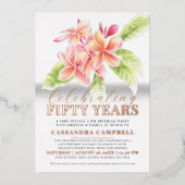 Frangipani viert 50-jarig jubileum folie uitnodiging (Voorkant)