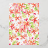 Frangipani viert 50-jarig jubileum folie uitnodiging (Achterkant)