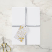 Frangipani white Gold tropical flower art bruiloft Cadeaulabel (Met Touw)