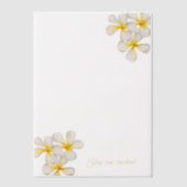 Frangipani wit goud tropische bruiloft cover vellum uitnodigingen (Voorkant)