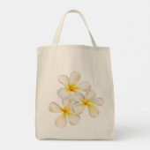 Frangipani witte gouden gele waterverf bloemen tote bag (Achterkant)