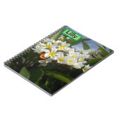 Frangipanis met vlinder, aangepast Notitieboek (Linkerzijde)