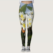 Frangipanis met vlinder, full print Leggings (Voorkant)