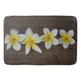 Frangipanis Plumeria op Rustic Wood Badmat