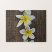 Frangipanis Plumeria op Rustic Wood Legpuzzel (Horizontaal)