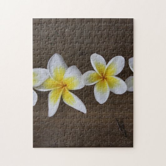 Frangipanis Plumeria op Rustic Wood Legpuzzel (Verticaal)