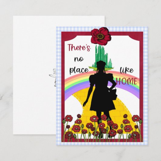 Frank Baum's Wizard of OZ No Place Like Home Kaart Notitiekaartje (Voorkant / Achterkant)