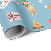 Frank & Baxter Kerst inpakpapier - Blauw (Rol Hoek)