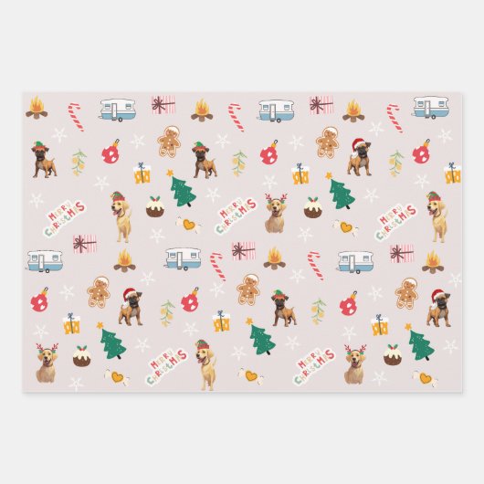 Frank & Baxter kerst inpakpapier - Latte (Voorkant 2)