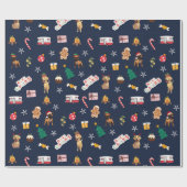 Frank & Baxter Kerst inpakpapier - Marine (Vlak)