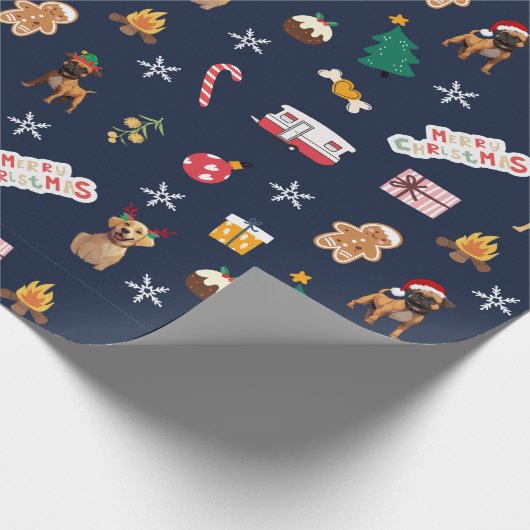 Frank & Baxter Kerst inpakpapier - Marine (Hoek)