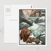 Frank C. Papé Pape -  Beren in bergen Briefkaart (Voorkant / Achterkant)