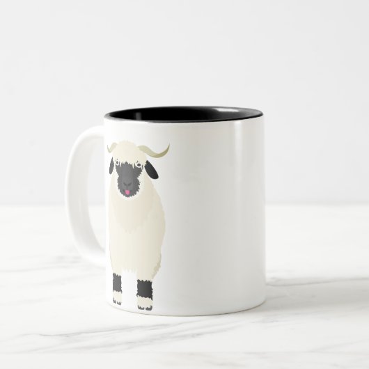 Frank de Valais Black Nose Sheep-Coffee Mok (Voorkant links)