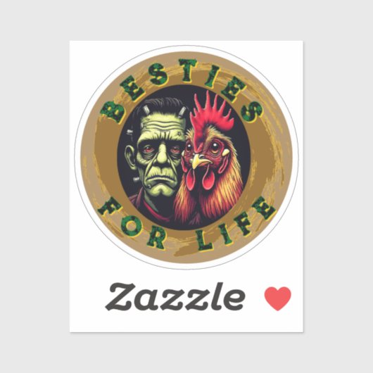 "Frank & Earl Besties" Chessy Chicken Vinyl Sticker (Vel)