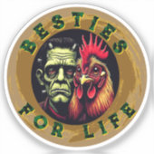 "Frank & Earl Besties" Chessy Chicken Vinyl Sticker (Voorkant)