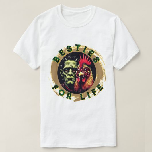  "Frank & Earl Besties Tee" Chessy Chicken Selfies T-shirt (Design voorkant)