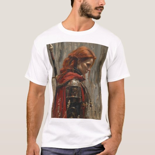 Frank Frazetta Jong Roodharige Vrouw Olieverfschil T-shirt (Voorkant)