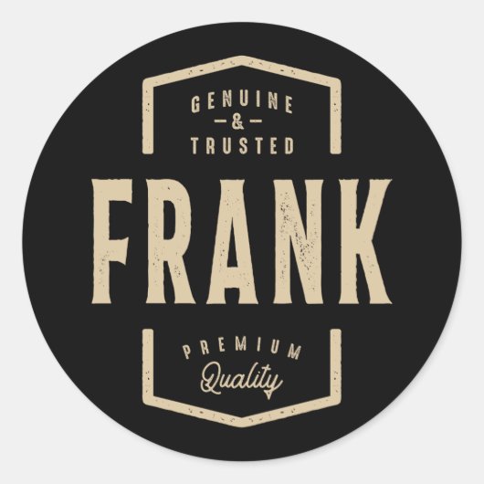 Frank Genuine en Trusted - Naam Frank Ronde Sticker (Voorkant)