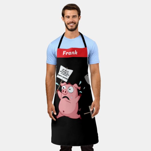 Frank... is dat je ? Grappig eten rundvlees BBQ li Schort (Gedragen)