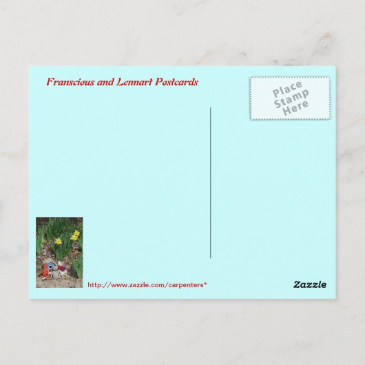 Frank, Leo en Mandarijn Briefkaart (Achterkant)