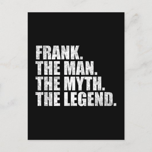 Frank naam, Frank De Man De Mythe De Legende Briefkaart (Voorkant)