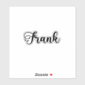 Frank Naam - Handgeschreven kalligrafie Sticker (Vel)