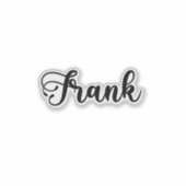 Frank Naam - Handgeschreven kalligrafie Sticker (Voorkant)