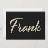 Frank Name white gold Handwriting Karte Kaart (Voorkant)