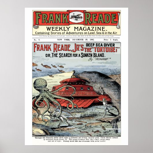 Frank Read Jr Futurist Sci-Fi, uitgave 1-8, 1902 Poster (Voorkant)