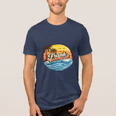 Frank Retro Sunset Naamontwerp Tri-Blend Shirt (Voorkant)
