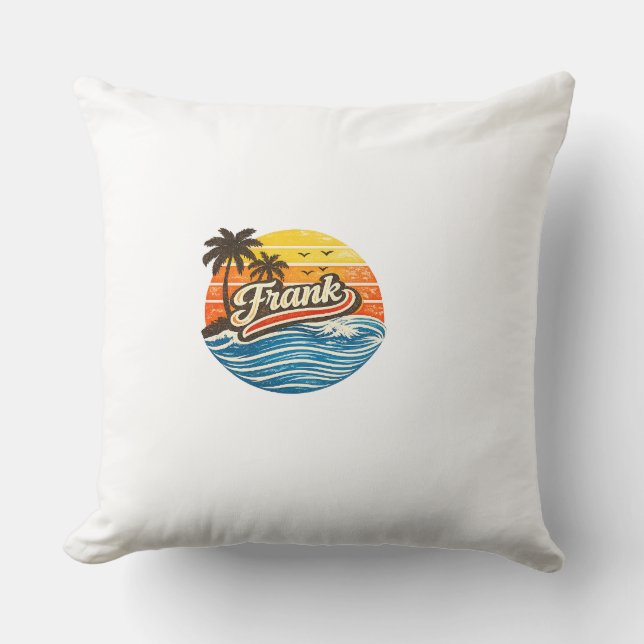 Frank Retro Sunset Name Design Kussen (Voorkant)