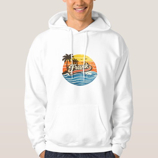 Frank Retro Zonsondergang Naam Ontwerp Hoodie (Voorkant)