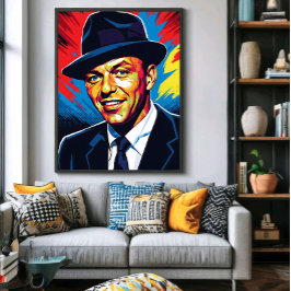 Frank Sinatra: Iconic Charm in Vivid Colors Poster