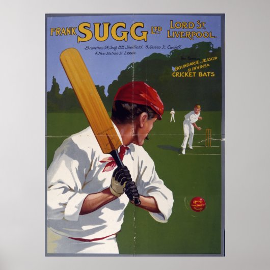 Frank Sugg cricket vleermuizen, 1906 Poster (Voorkant)