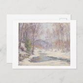 Frank T. Hutchens schilderij, "Een winterochtend" Feestdagenkaart (Voorkant / Achterkant)