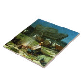 Frank Tenney Johnson Westerne Art "Lonely Night" Tegeltje (Zijkant)